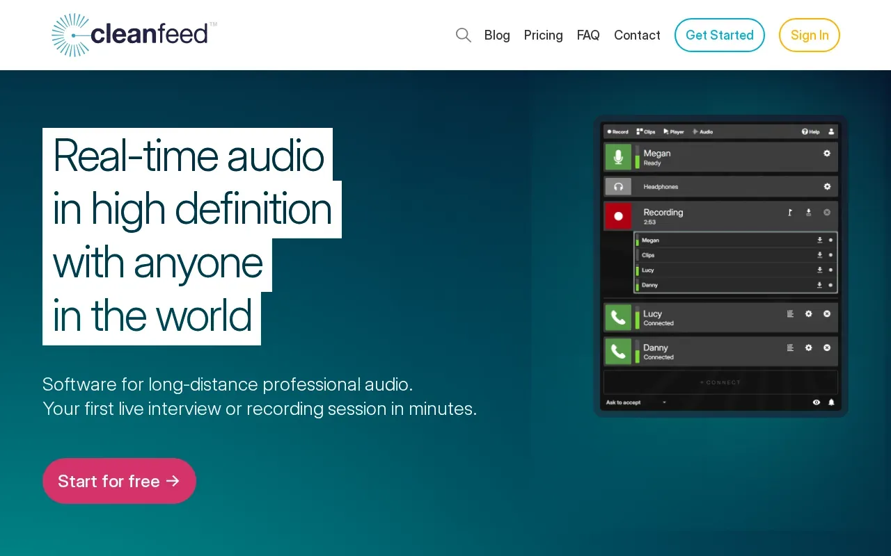 Screenshot of the Cleanfeed website