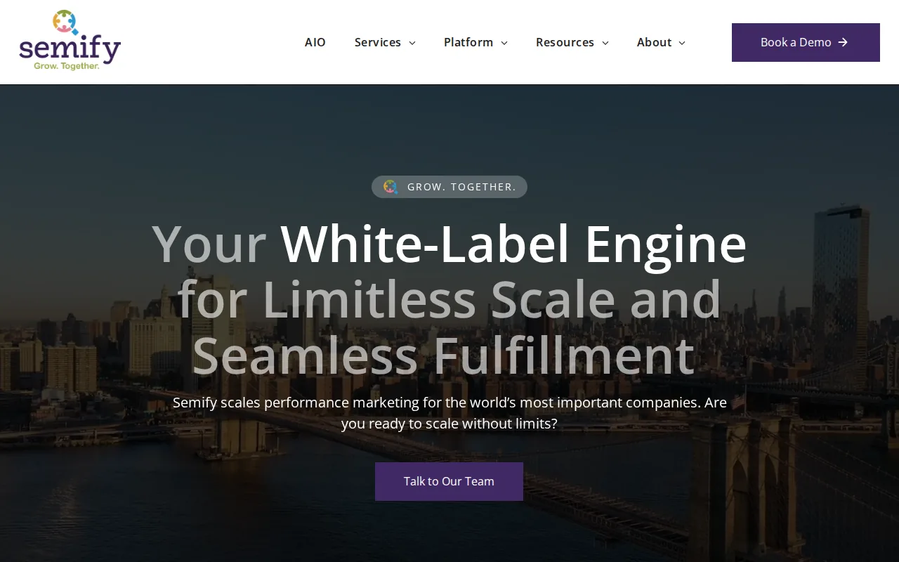 Screenshot of the Semify website