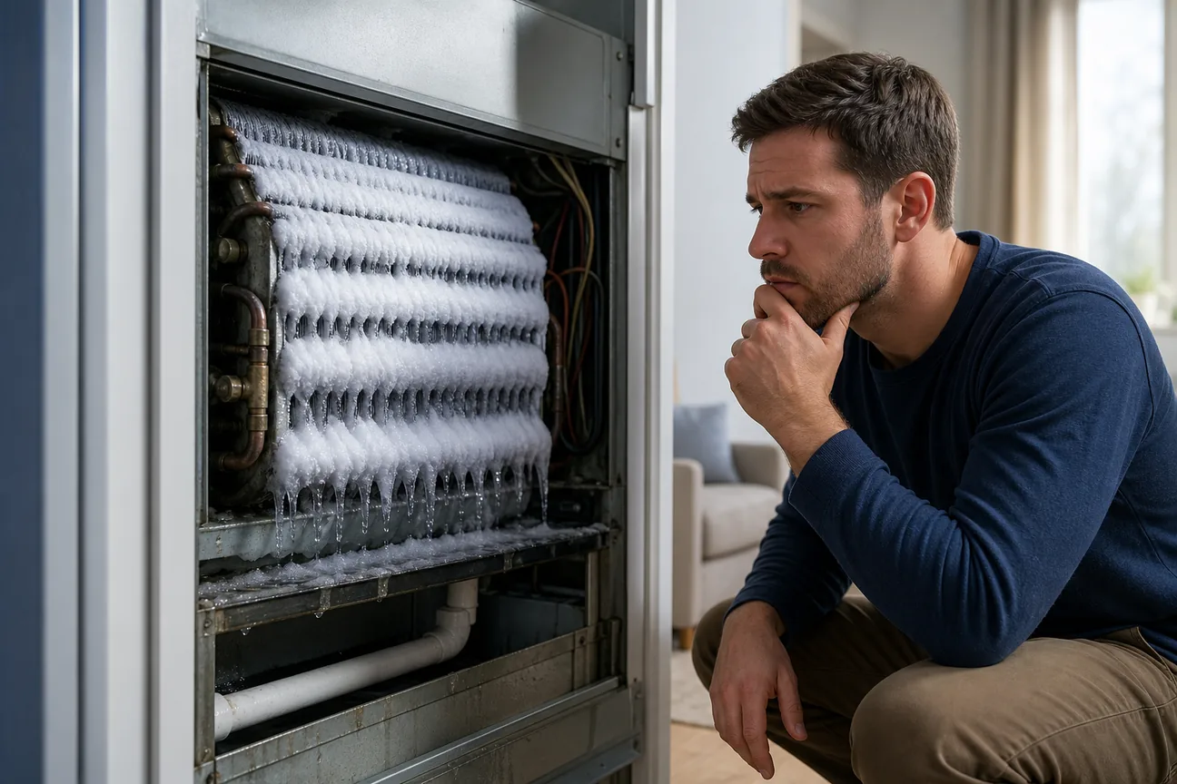 Editorial illustration for Why Is My AC Freezing Up? 10 Common Causes