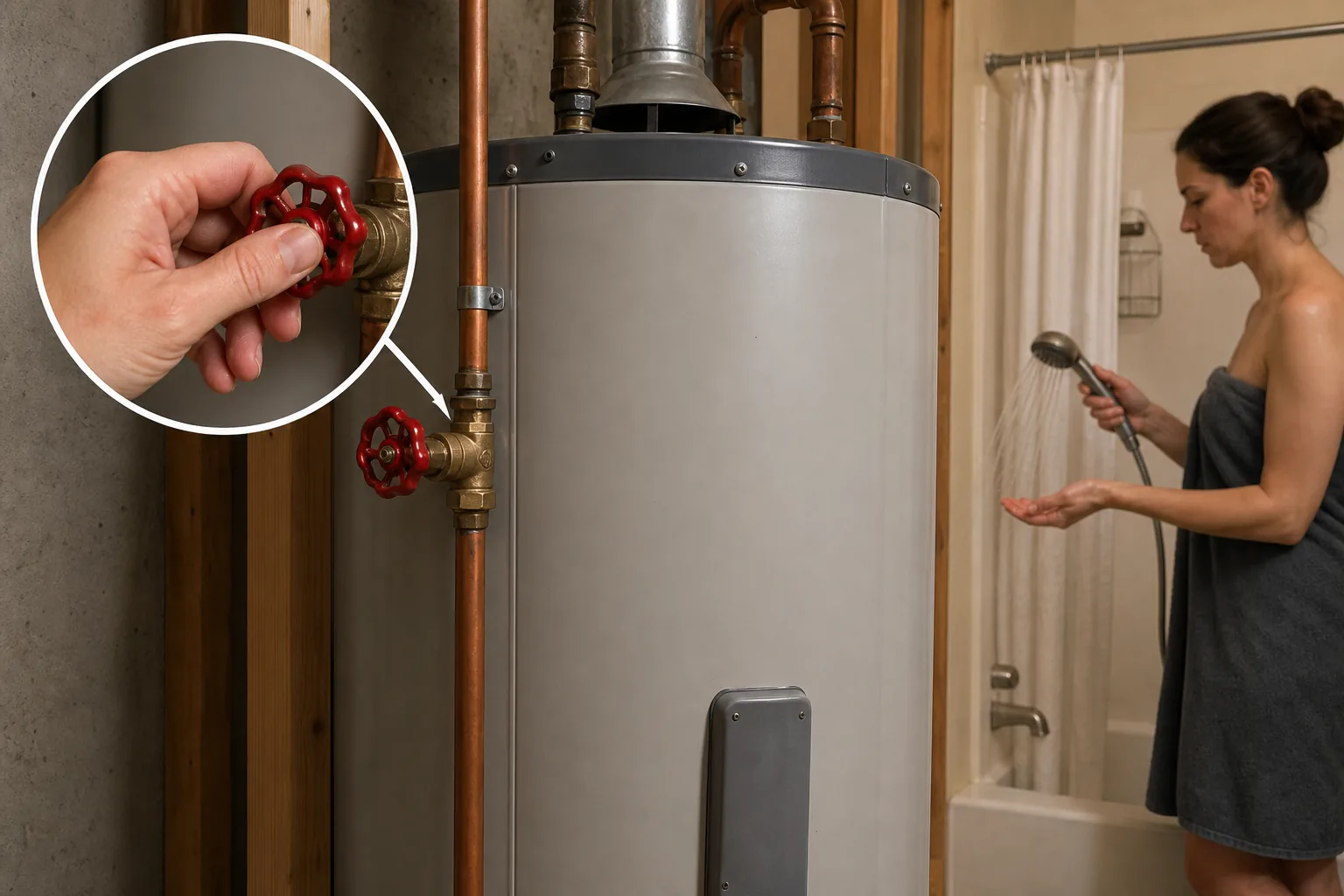 Illustration for Water Heater Shut-Off Valve
