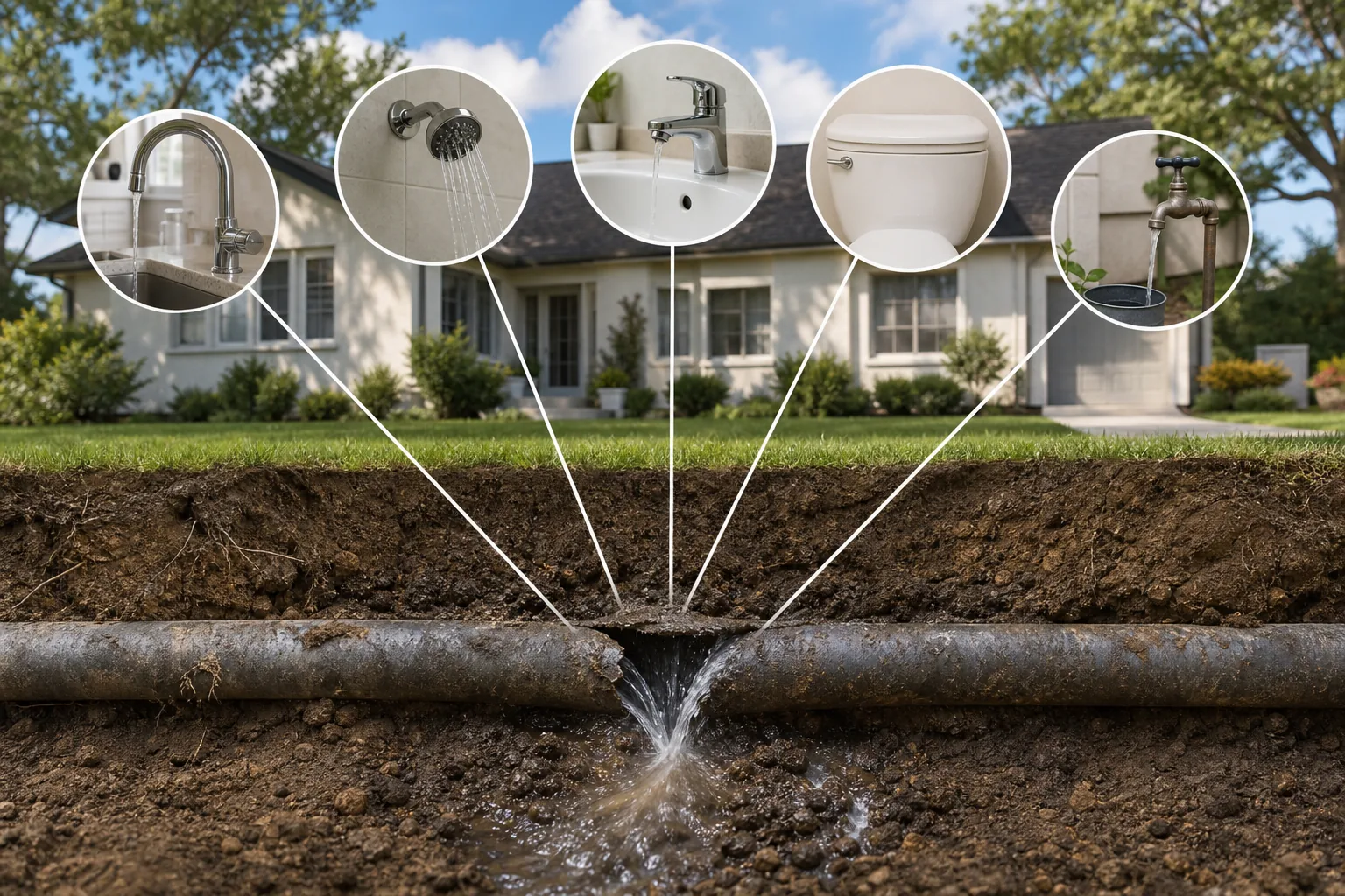 Illustration for Main Line Leak