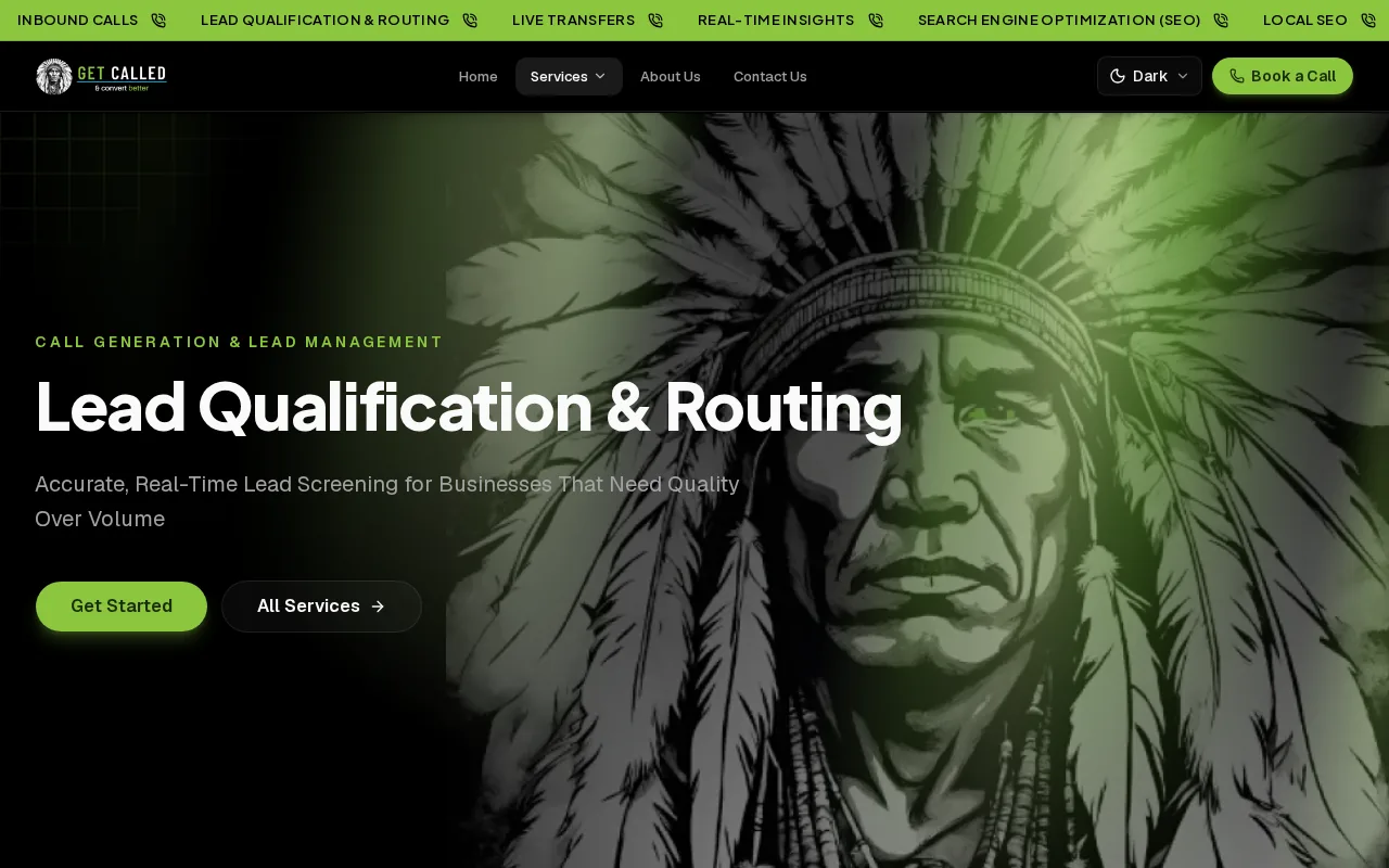 Screenshot of the Lead Qualification and Routing website