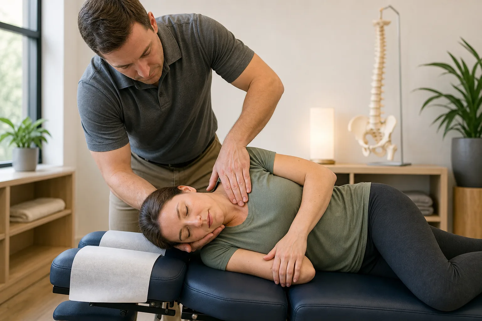 Illustration for Chiropractic spinal adjustment