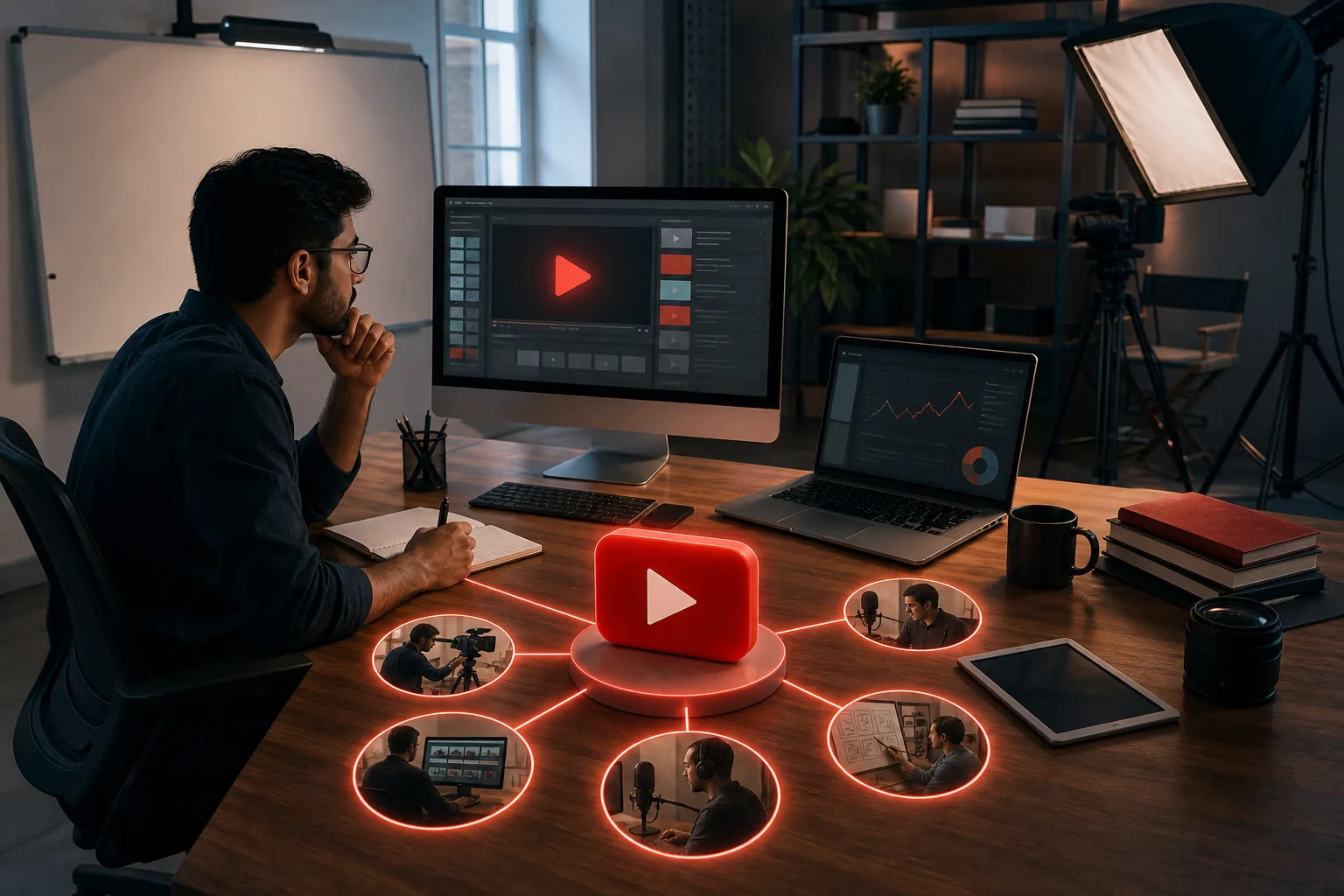 Illustration for Certificate in YouTube Management by Ravi Sarin Film Institute