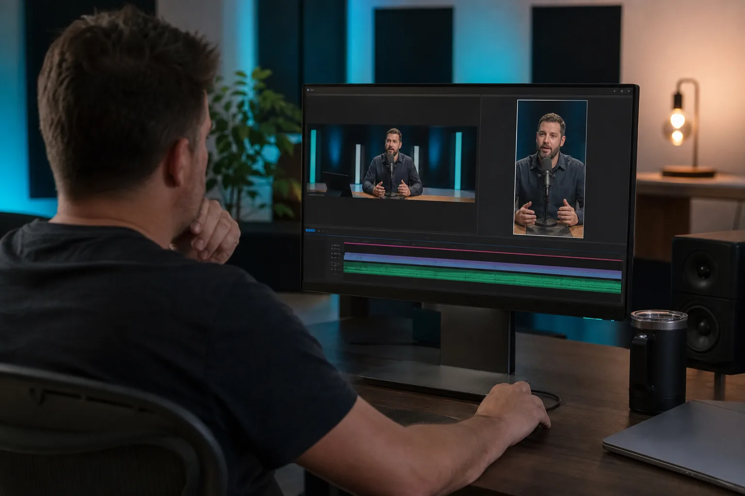 Adapting a podcast or sermon recording into a vertical YouTube Short.