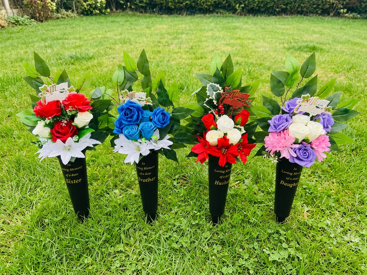 Artificial grave flowers memorial vases.png